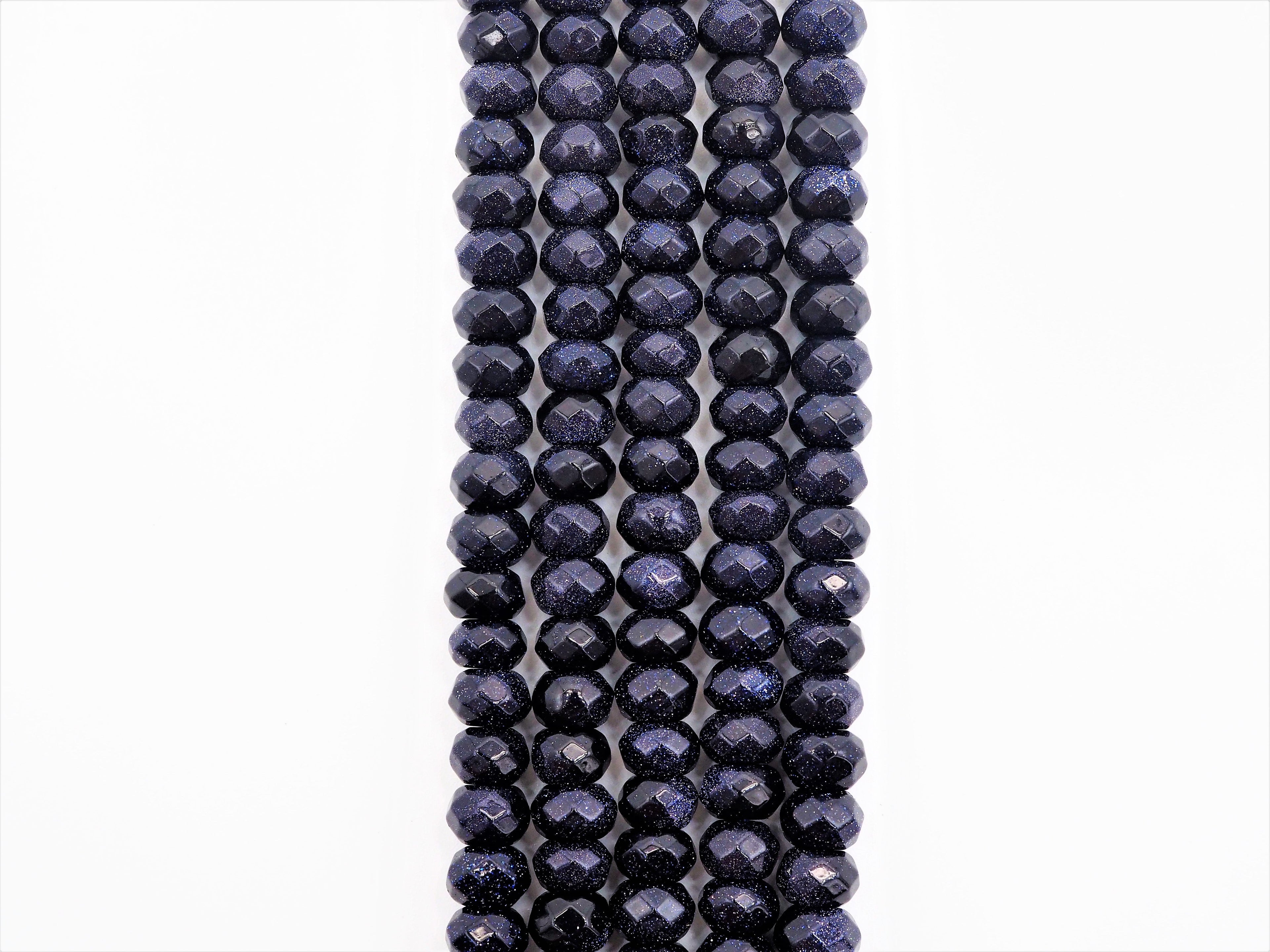 Natural Faceted Blue Goldstone beads, 2x4/4x6/5x8mm Natural Blue Gemstone beads, Natural Goldstone Beads, 15.5inch strand, SKU#U261