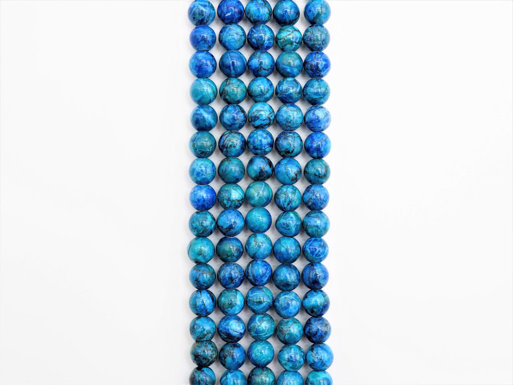 Natural Blue African Turquoise beads, Round Smooth 6mm/8mm/10mm Natural Gemstone Beads,Turquoise Beads, 15.5'' Full Strand, SKU#U298