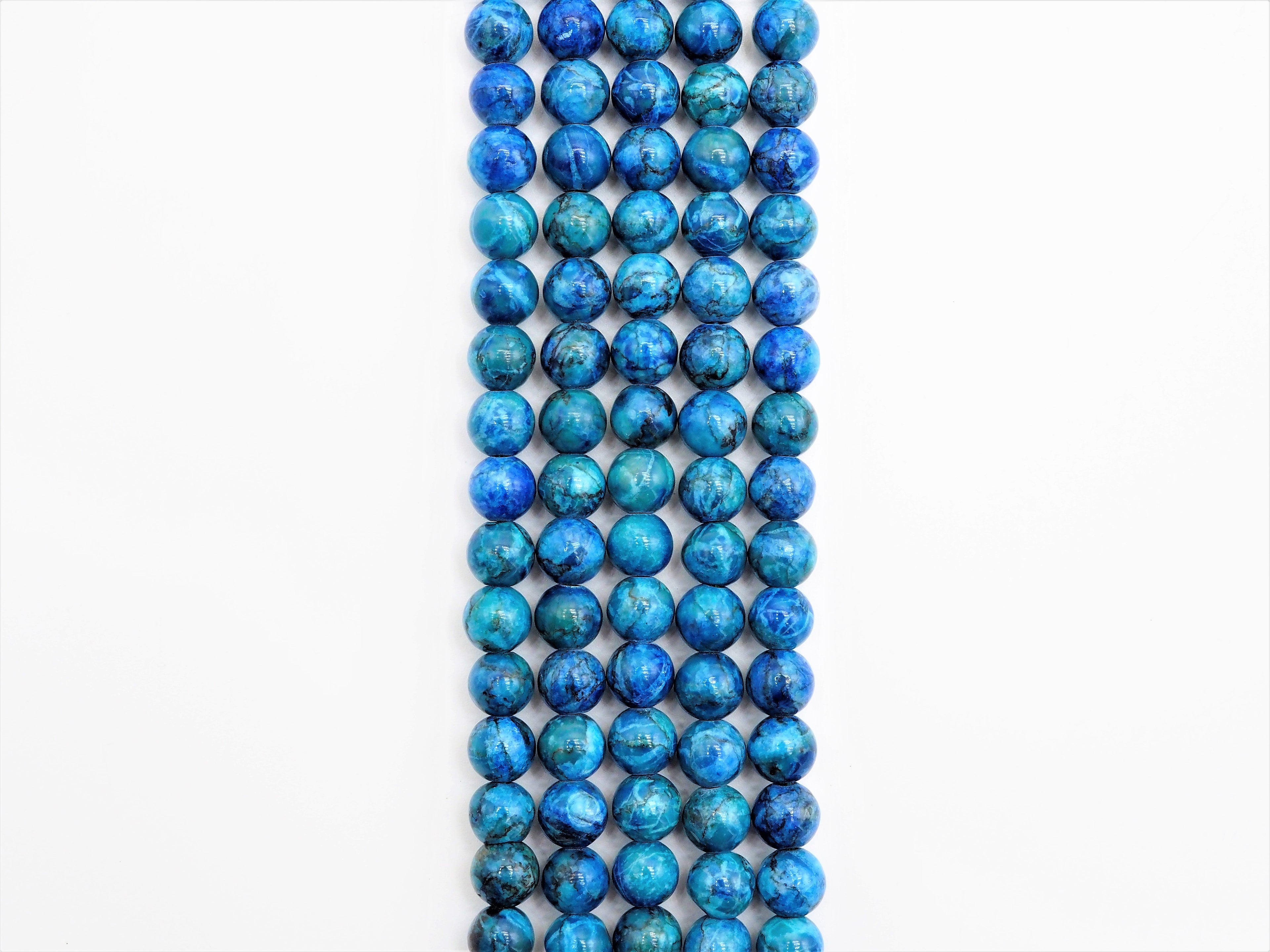 Natural Blue African Turquoise beads, Round Smooth 6mm/8mm/10mm Natural Gemstone Beads,Turquoise Beads, 15.5'' Full Strand, SKU#U298