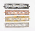 CZ Micro Pave Strip Connector for Bracelet/Necklace,Silver/Gold/Rose Gold/Gunmetal Spacer Connector/Link Connector, 6x34mm,sku#E404C