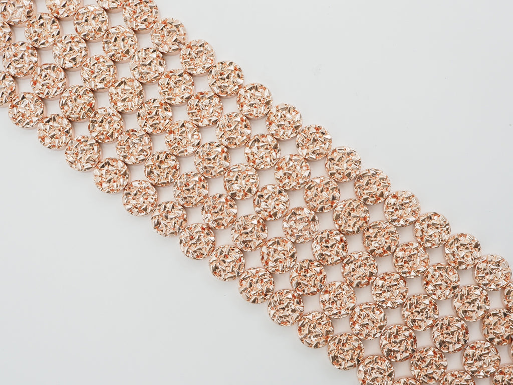 Natural Druzy Style Rose Gold Copper Color Hematite beads,Round Flat Coin Gemstone Beads,8mm/10mm/12mm, 15.5inch full strand,SKU#S98