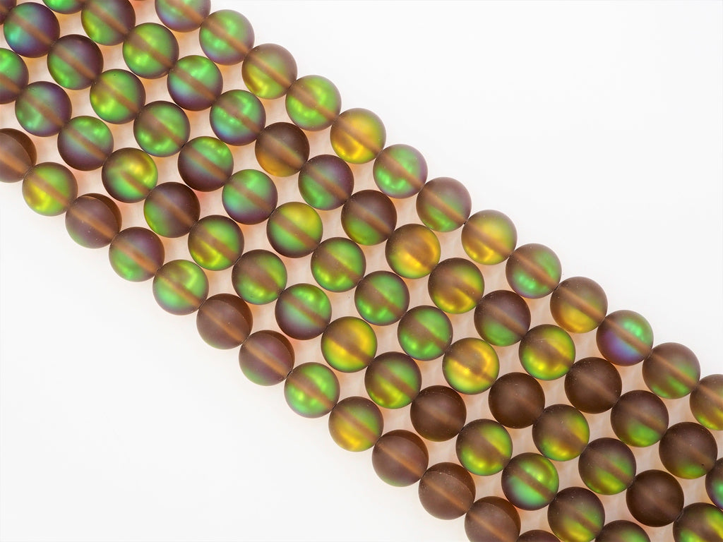 Beautiful Matte Brown Spectrolite Quartz, High Quality Crystal Round beads, 6mm/8mm/10mm/12mm,15.5inch strand, SKU#U293
