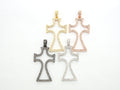 CZ Micro Pave Large Cross Pendant/Focal, Cubic Zirconia Paved Charm, Necklace Bracelet Charm Pendant, 25x44mm,sku#F523