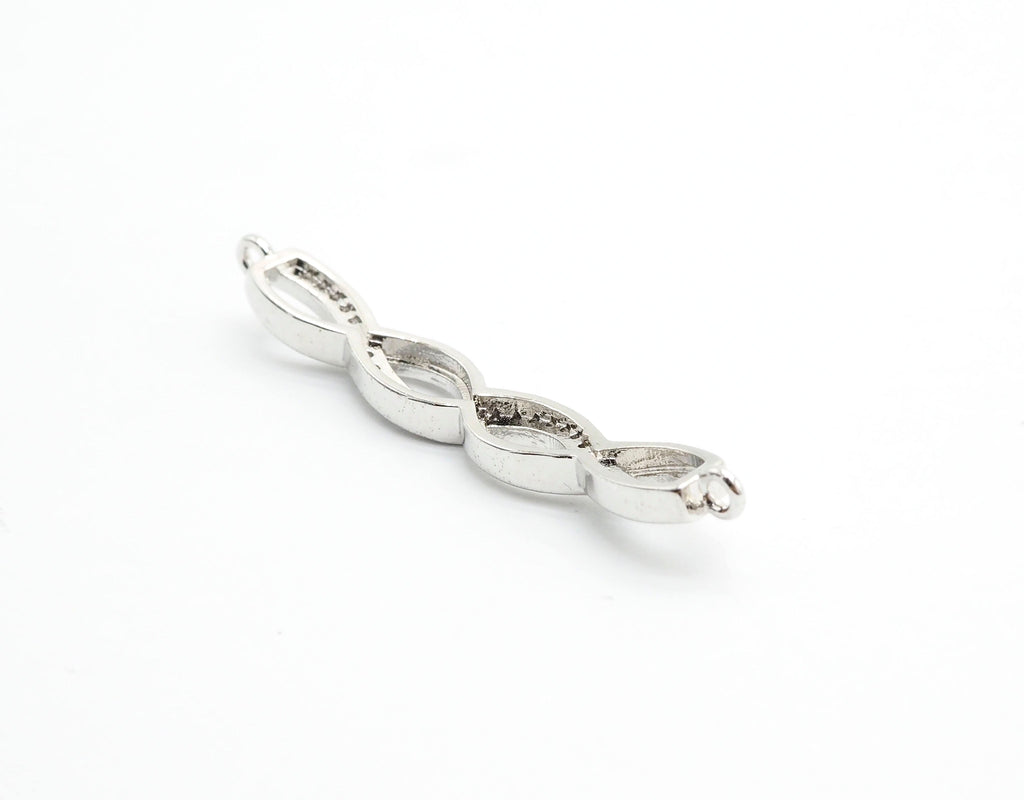 CZ Micro Pave Double Infinity Connector for Bracelet/Necklace,Silver/Gold/Rose Gold/Black Spacer Connector/Link Connector,6x41mm,sku#E405C