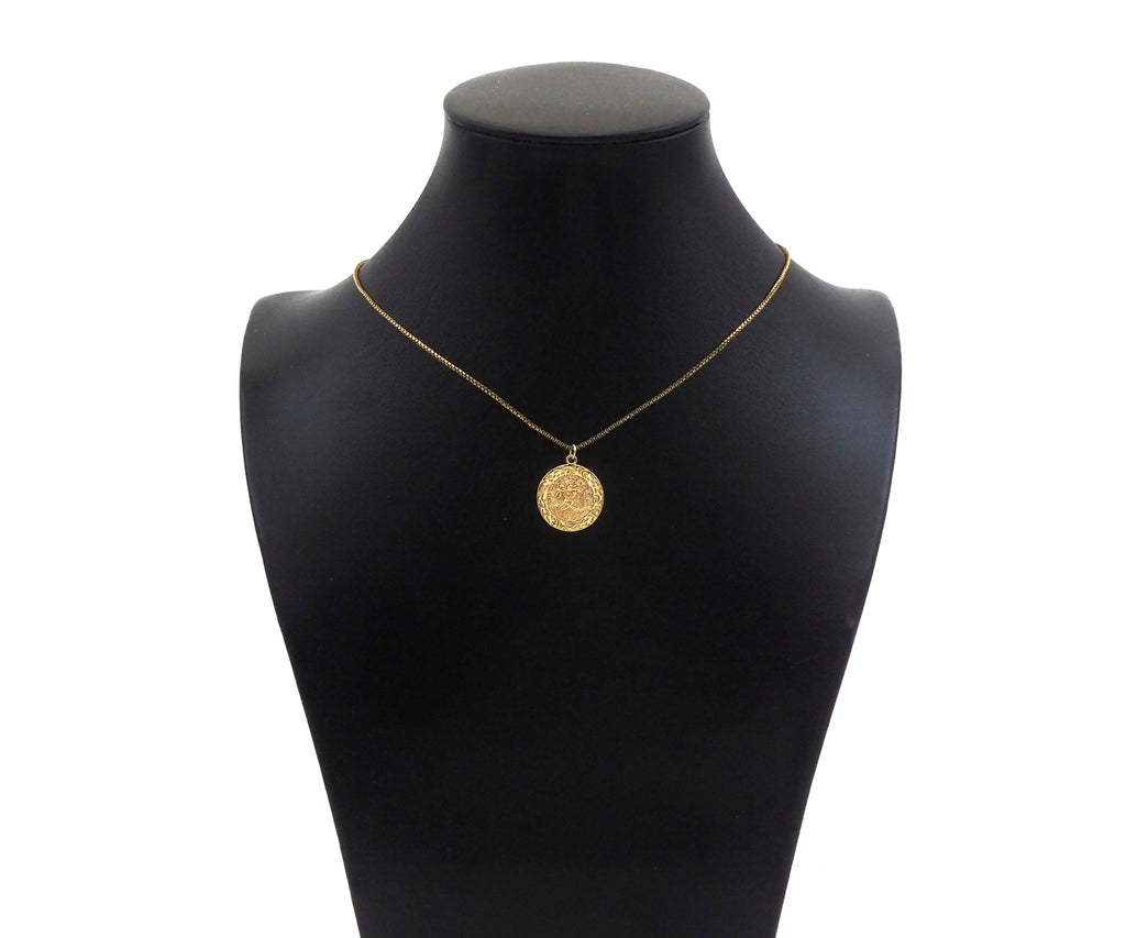 Gold Filled Chinese Love Word On Round Shape Pendant, 14KK Gold Filled Love Medallion Charm, Necklace Bracelet Charm, 17x20mm, Sku#ZX18