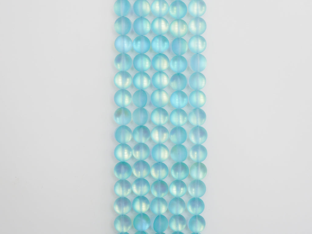 Beautiful Aqua Blue Spectrolite Quartz Matte, Aura Round  6mm/8mm/10mm/12mm, Blue Crystal beads,15.5inch strand, SKU#U289