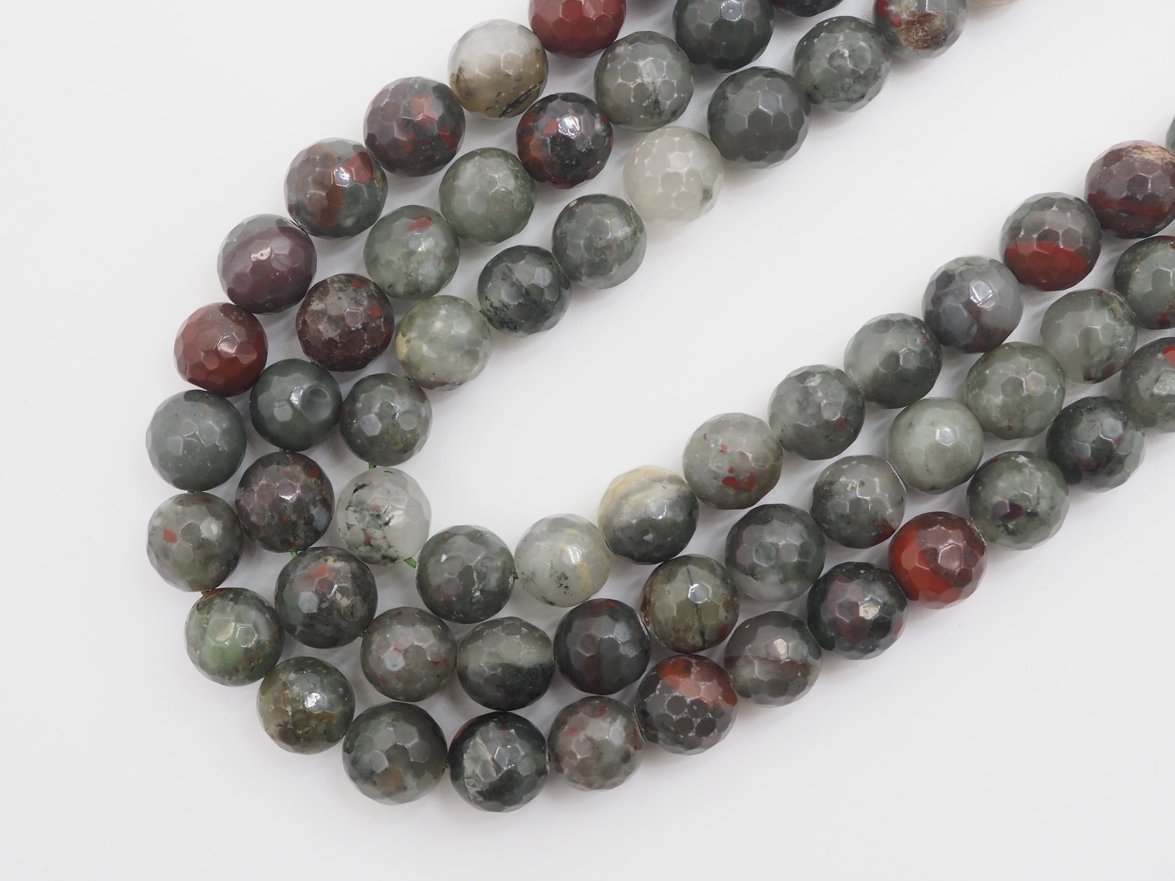 Natural Faceted Round Blood Stone beads
