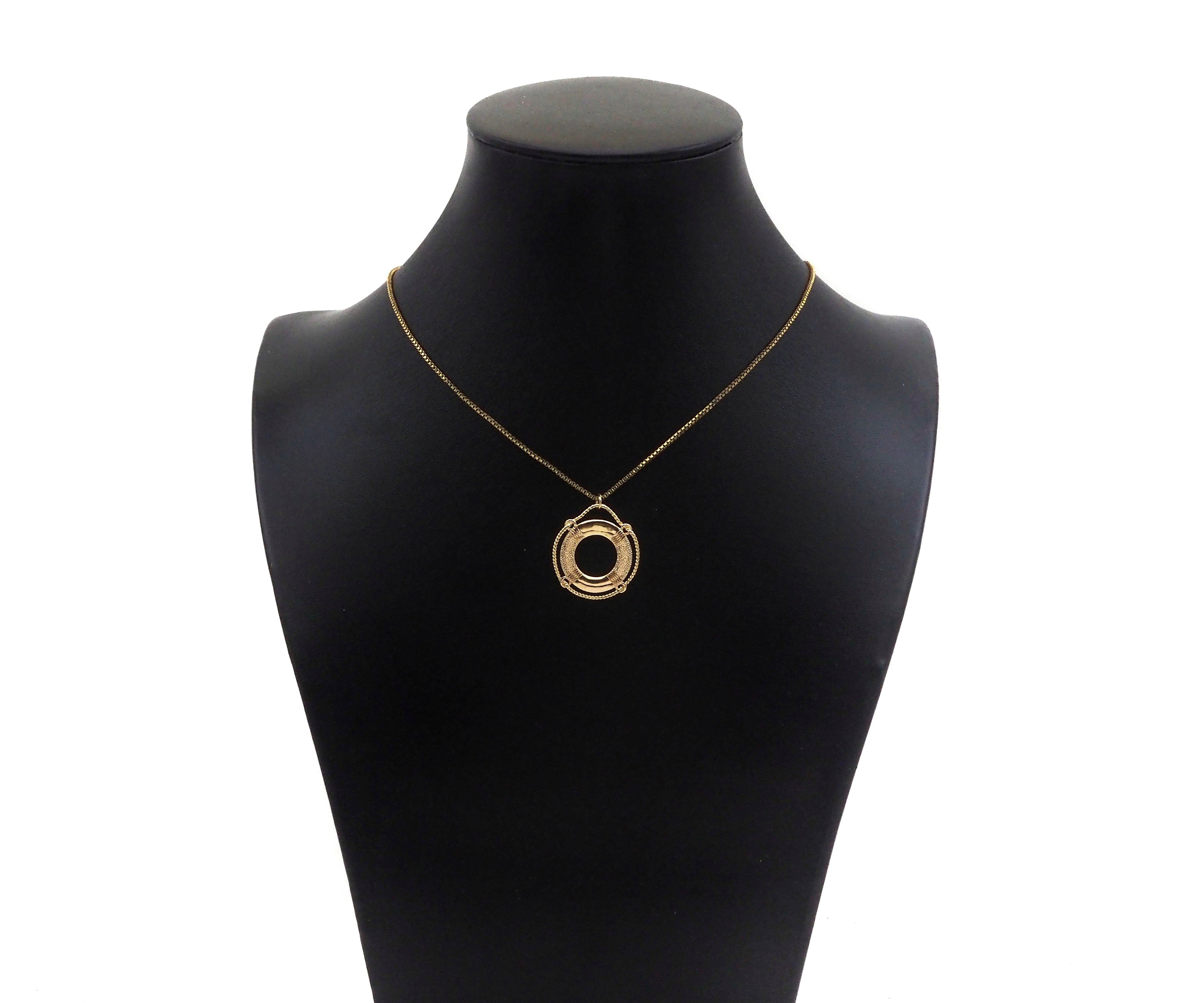 Gold Filled Life Ring Word On Life Ring Shape Pendant, 14K Gold Filled Life Ring Charm, Necklace Bracelet Charm Pendant, 22x24mm, Sku#ZX19