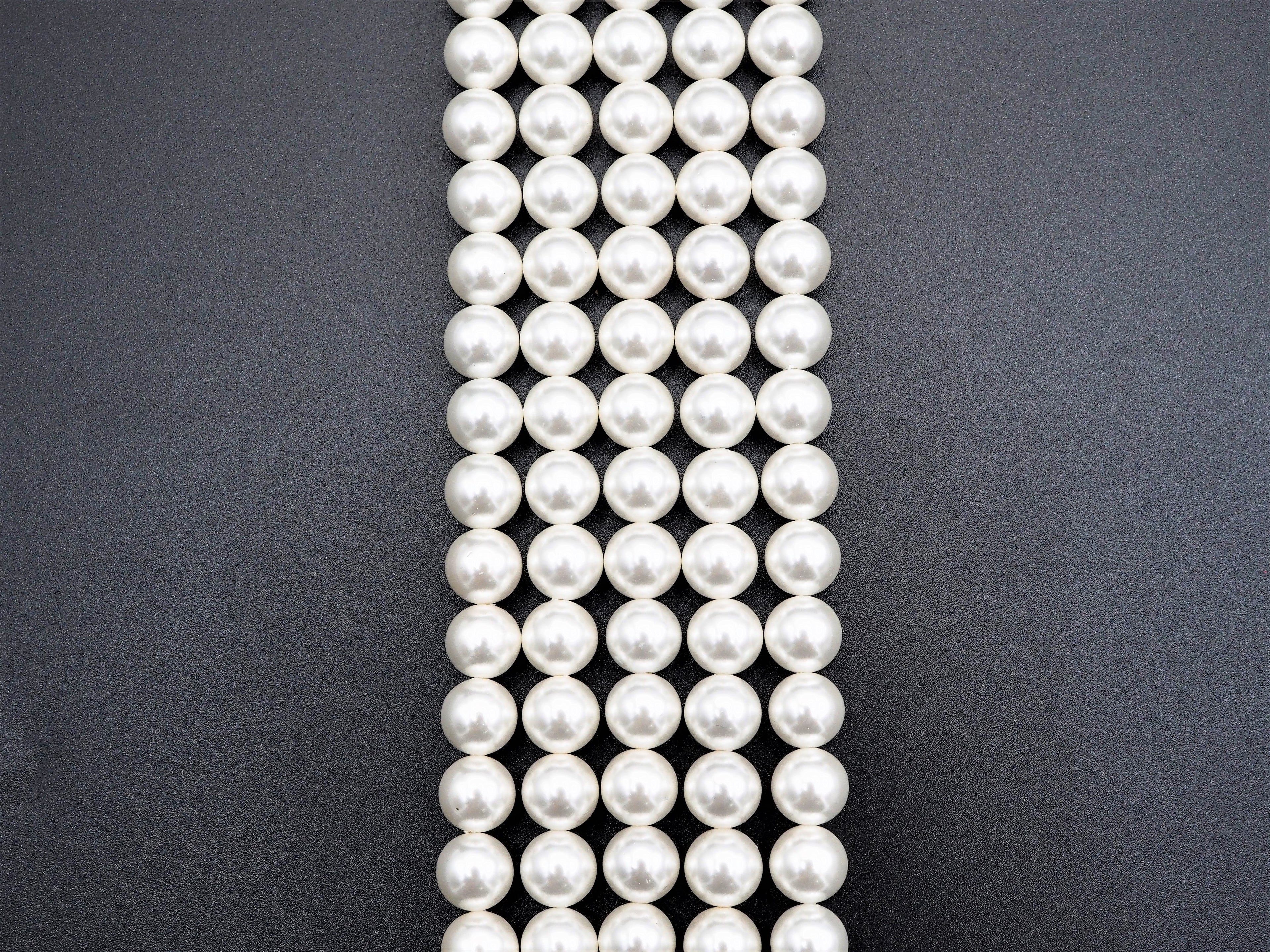 High Quality White Mother of Pearl Round Smooth Beads, Sku#U316