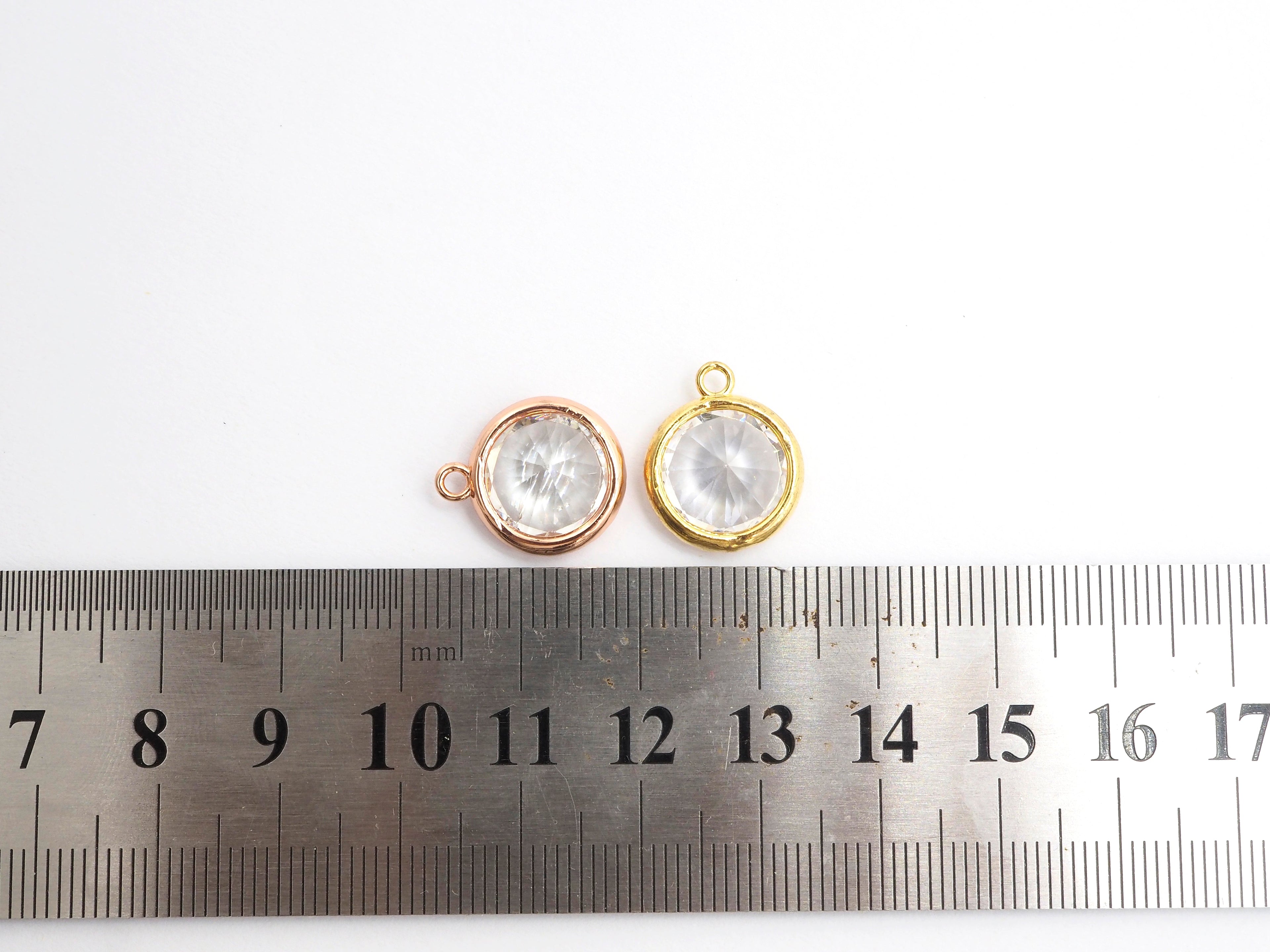 14mm Micro Pave Round Shaped Pendant with Big Clear CZ, Black/Gold/Silver/Rose gold, Bridal Jewelry Charms, Wedding Jewelry Findings,sku#B85