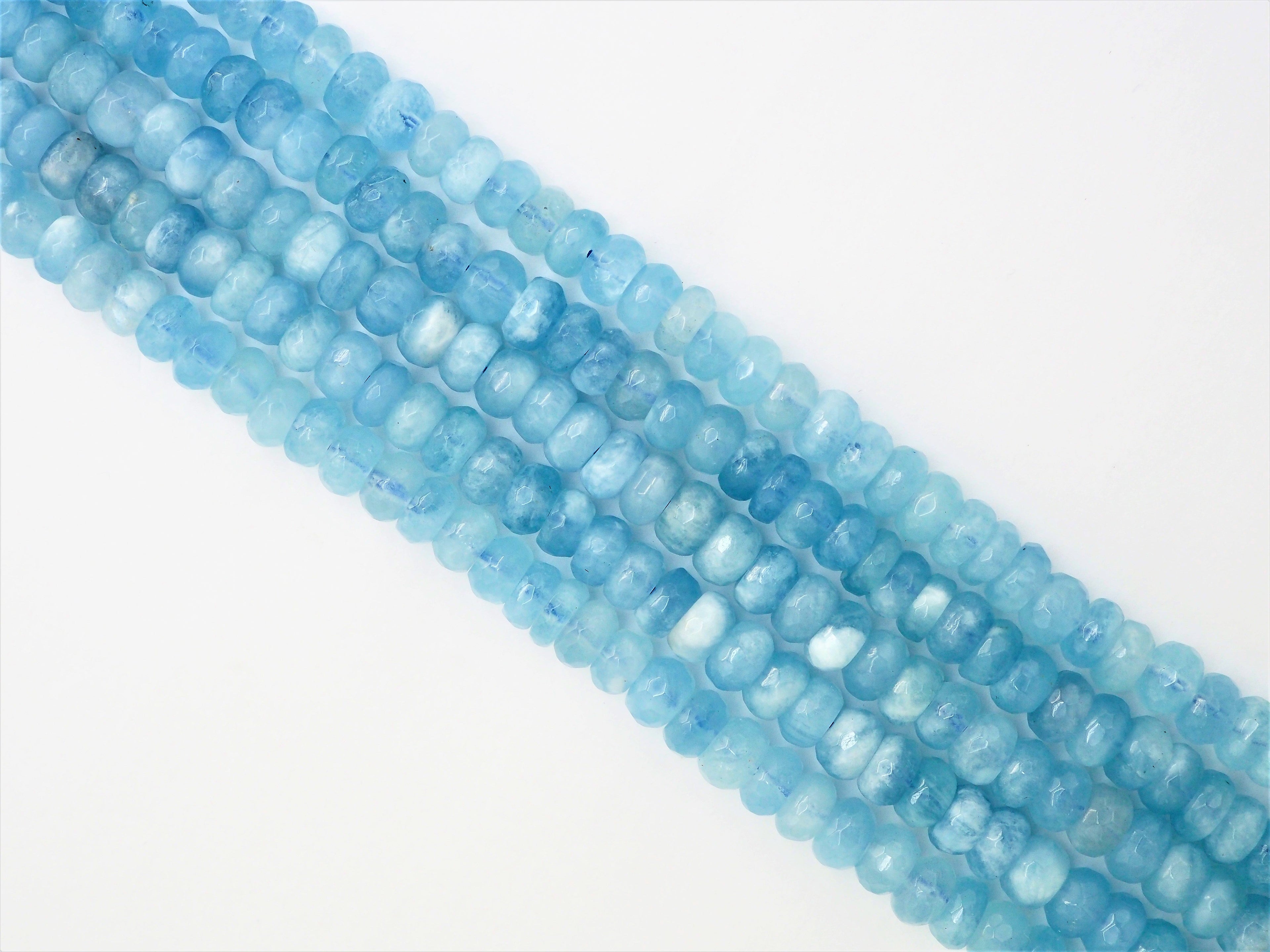 High Quality Aquamarine Heishi Rondelle Faceted Beads,4x7/5x8mm/6x9mm/6x10/6x11mm Natural Aquamarine Beads, 15inches,SKU#U322