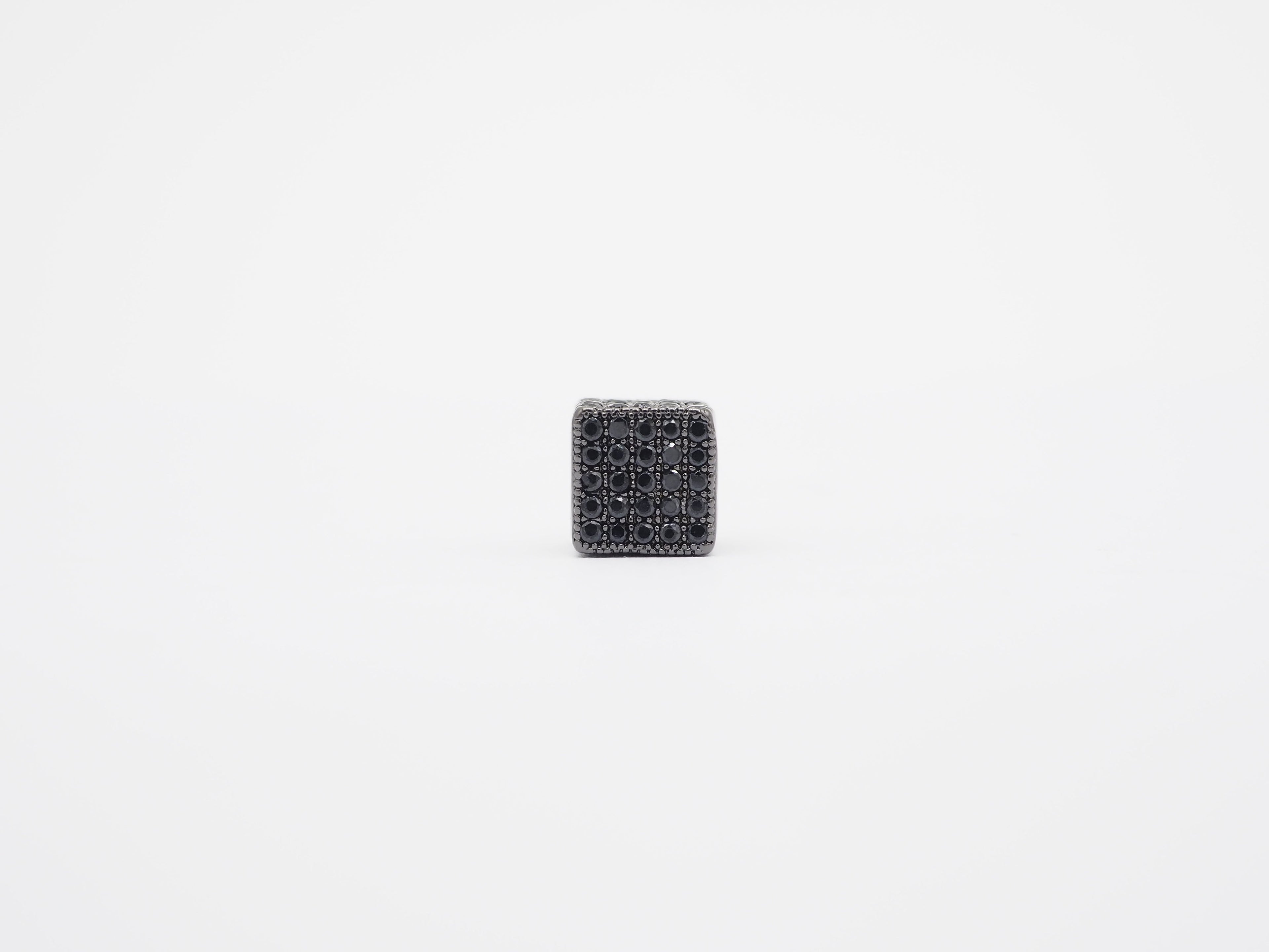 7mm Black CZ Pave On Black Big Hole Cube Spacer Micro Pave Beads, Cubic Zirconia Cube Space Beads, SKU#C77