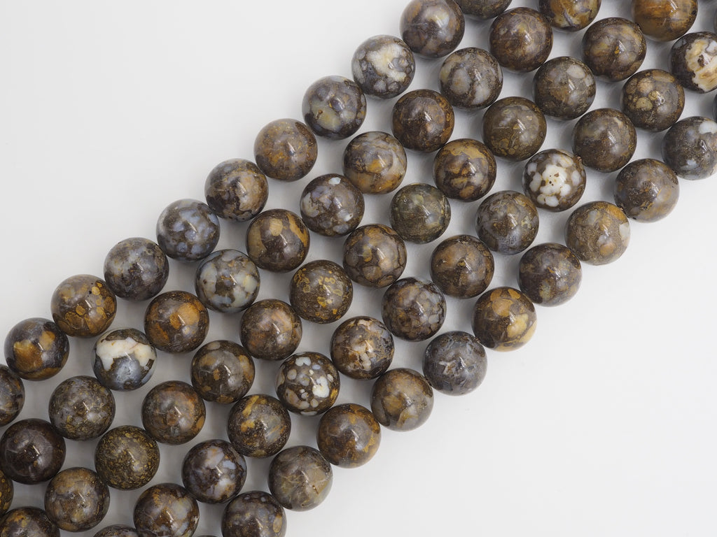 Natural Smooth Round Opal beads, 6mm/8mm/10mm/12mm Natural Brown Gemstone beads, Natural Opal Beads, 15.5inch strand, SKU#U245
