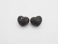 15mm Black CZ Micro Pave Puffy Heart Beads, CZ Pave Heart Beads Charm, Cubic Zirconia Heart Space Beads, SKU#C78