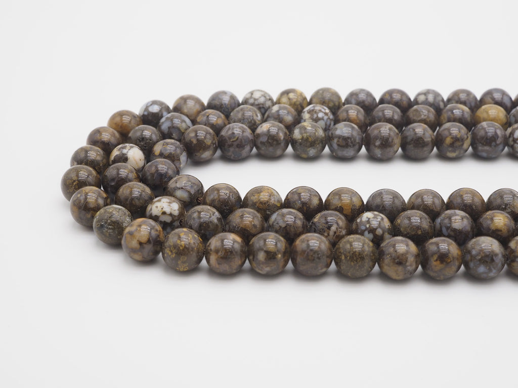 Natural Smooth Round Opal beads, 6mm/8mm/10mm/12mm Natural Brown Gemstone beads, Natural Opal Beads, 15.5inch strand, SKU#U245
