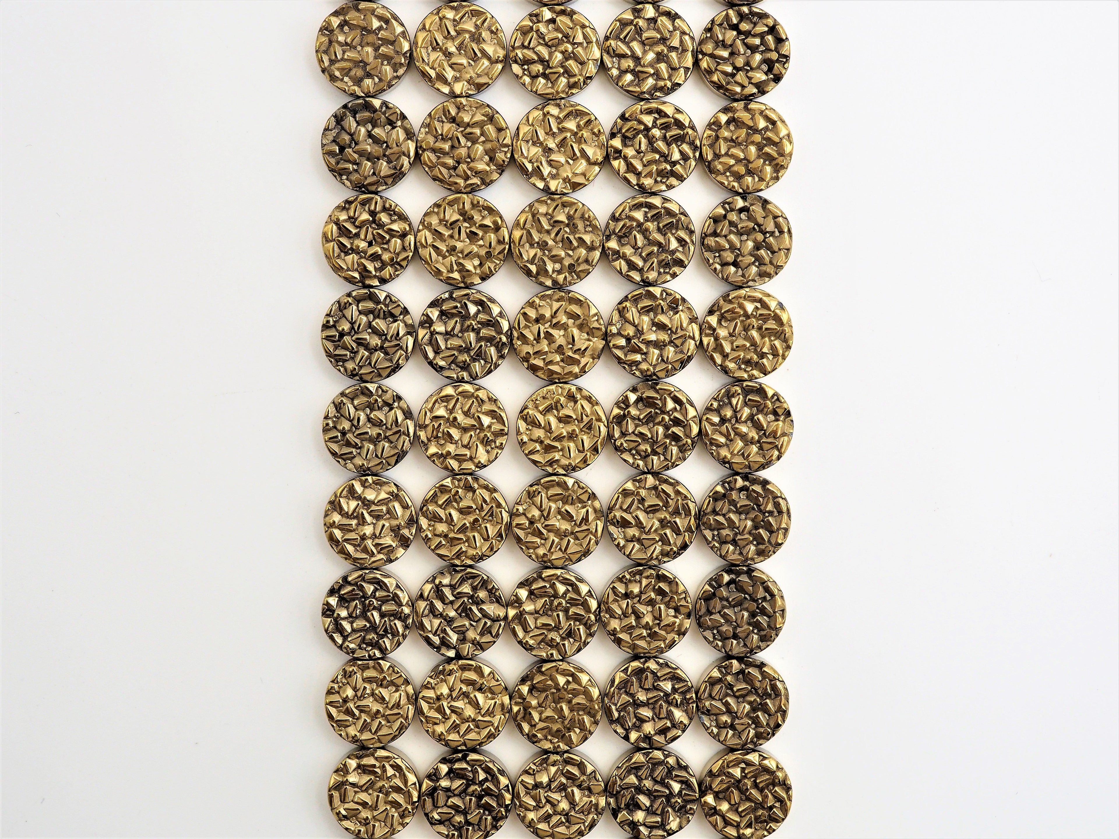 Natural Gold Druzy Style Hematite Beads, S101