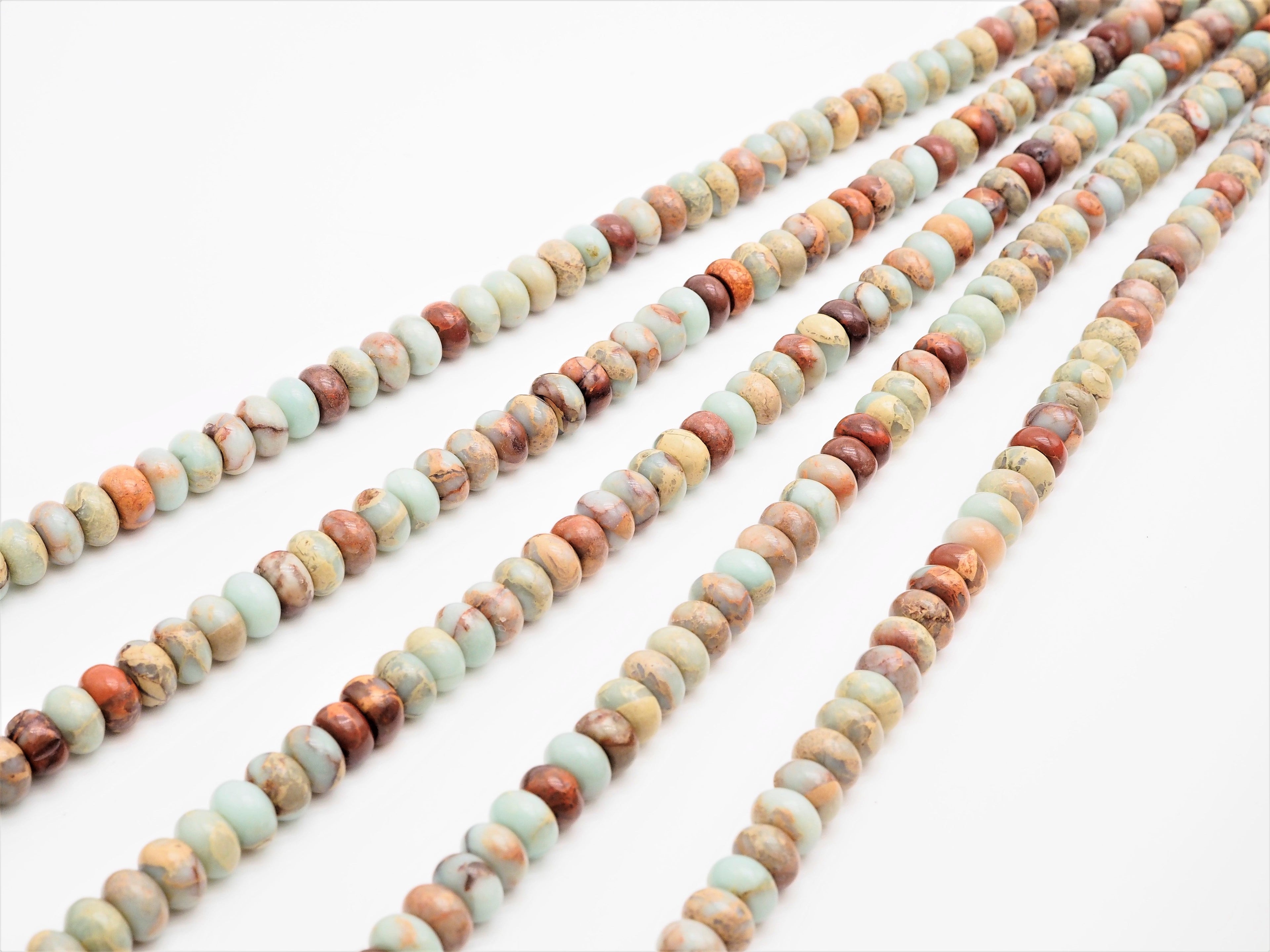 Quality Natural Serpentine Rondelle Smooth Beads, Sku#U313C