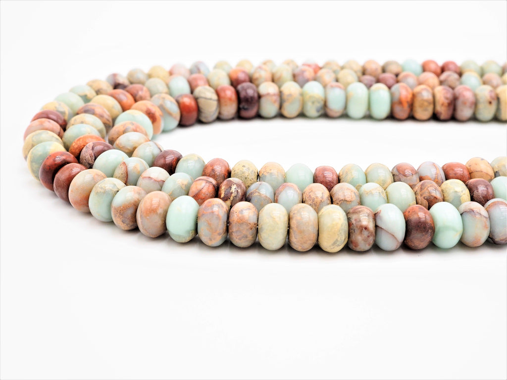 Quality Natural Serpentine Rondelle Smooth Beads, Sku#U313C