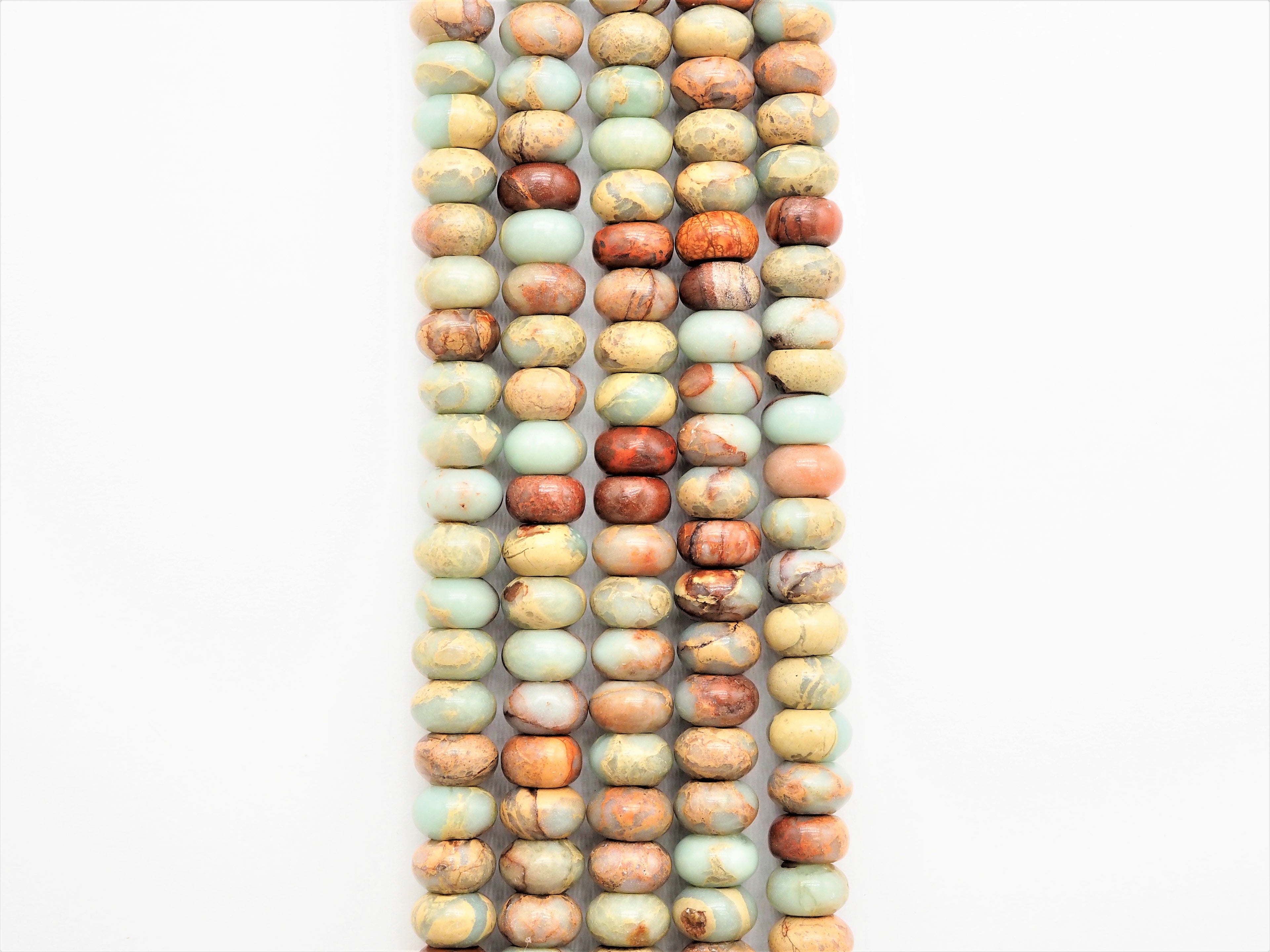Quality Natural Serpentine Rondelle Smooth Beads, Sku#U313C