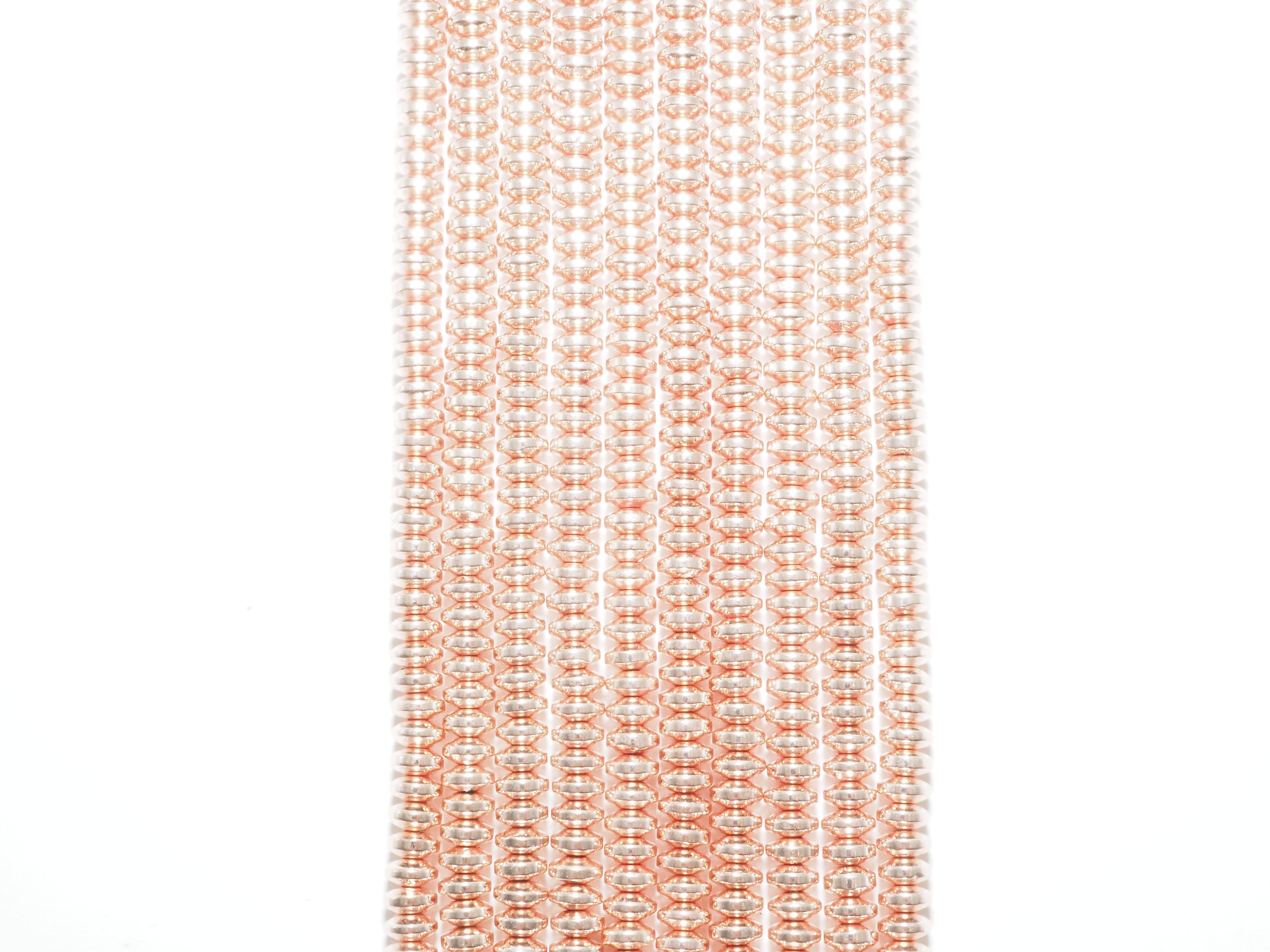 Natural Rose Gold Copper Color Hematite-2x3/2x4/3x6/3x8mm Rondelle Faceted/Smooth Gemstone Beads-15.5 inch FULL strand-SKU#S90