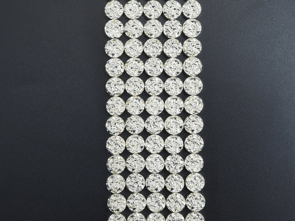 Natural Silver Druzy Style Hematite Beads,Round Flat Coin Gemstone, 8mm/10mm/12mm, 15.5inch full strand,Bright Silver Metallic Beads,SKU#S96