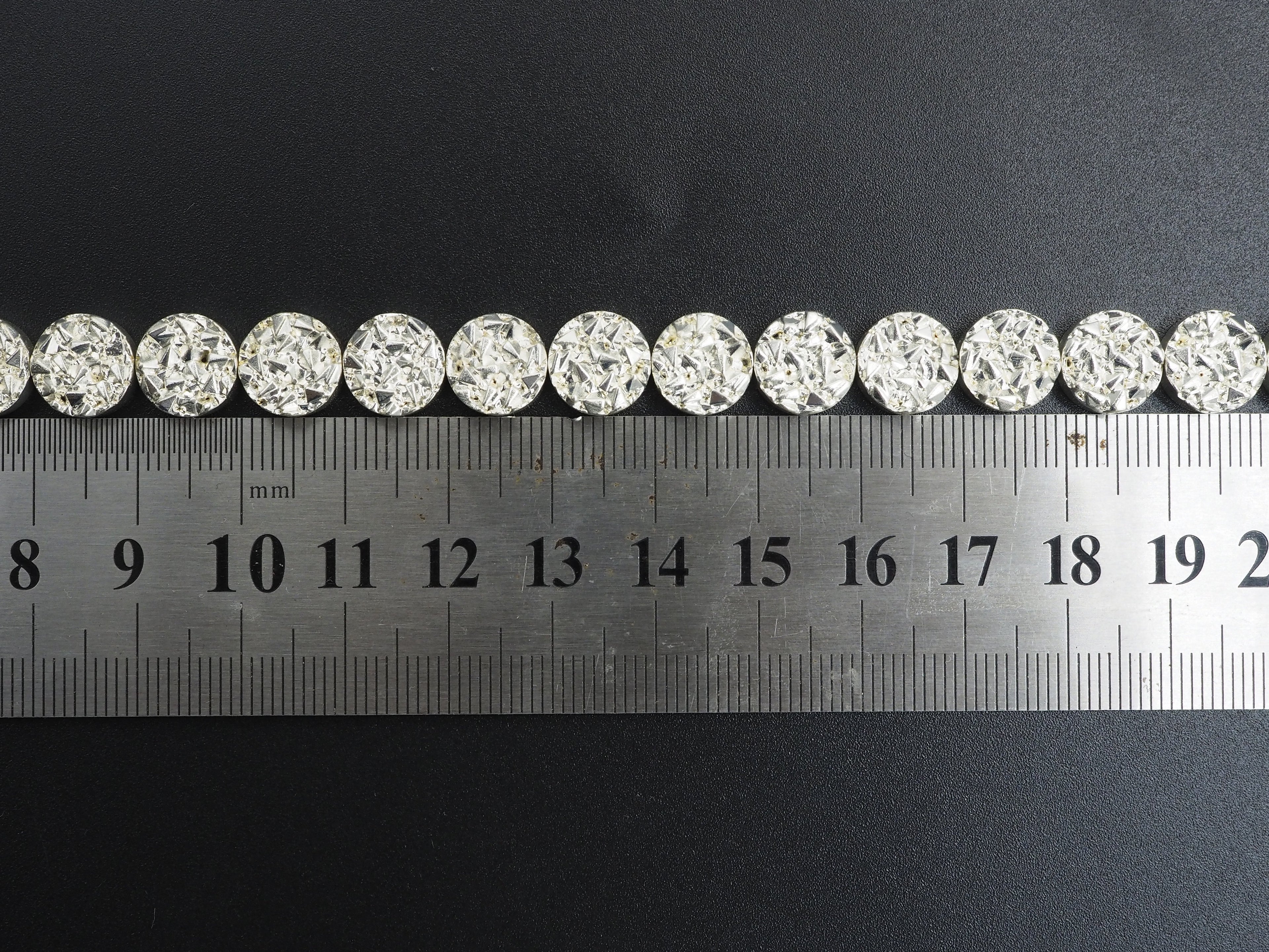 Natural Silver Druzy Style Hematite Beads,Round Flat Coin Gemstone, 8mm/10mm/12mm, 15.5inch full strand,Bright Silver Metallic Beads,SKU#S96
