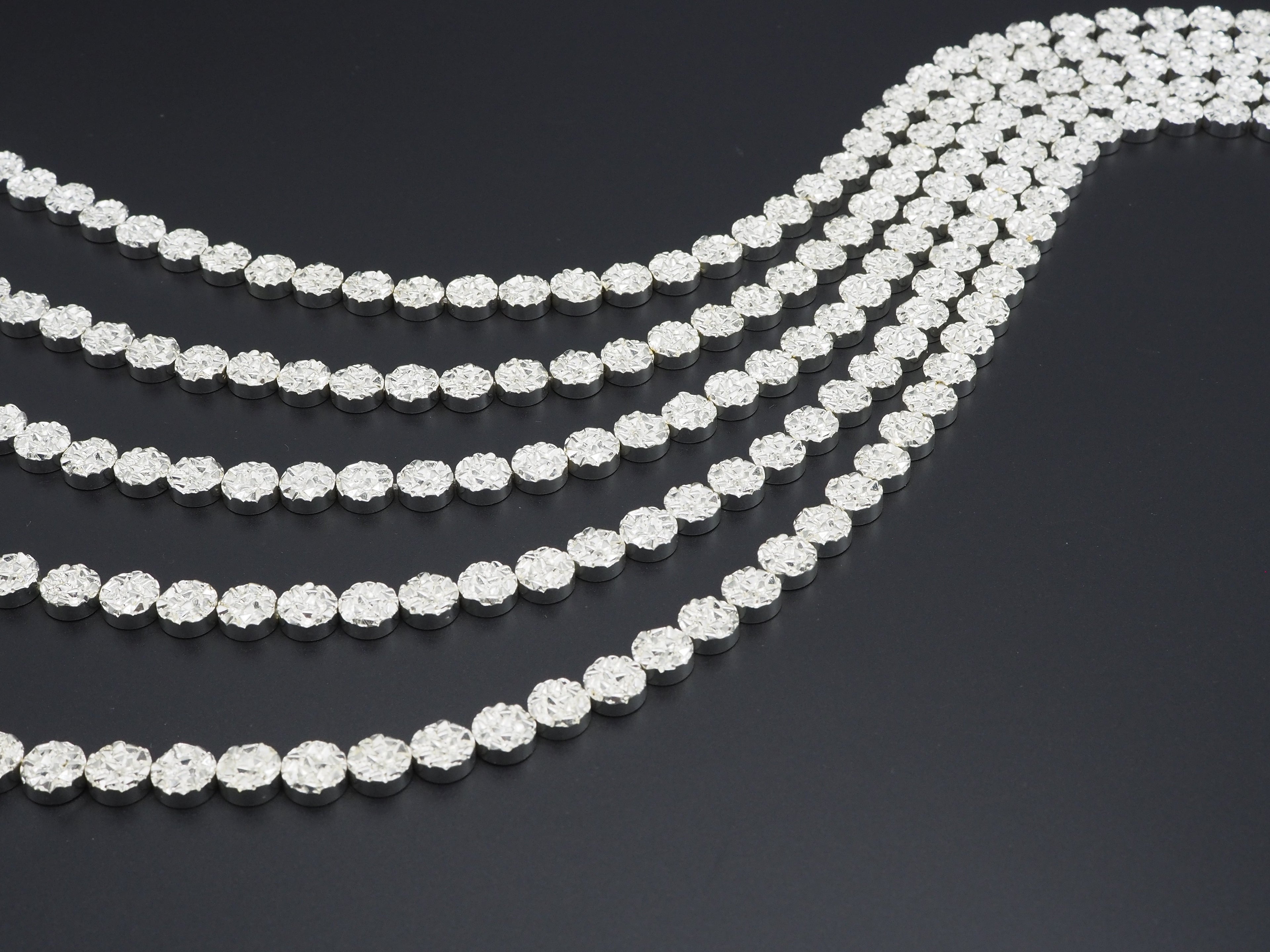 Natural Silver Druzy Style Hematite Beads,Round Flat Coin Gemstone, 8mm/10mm/12mm, 15.5inch full strand,Bright Silver Metallic Beads,SKU#S96