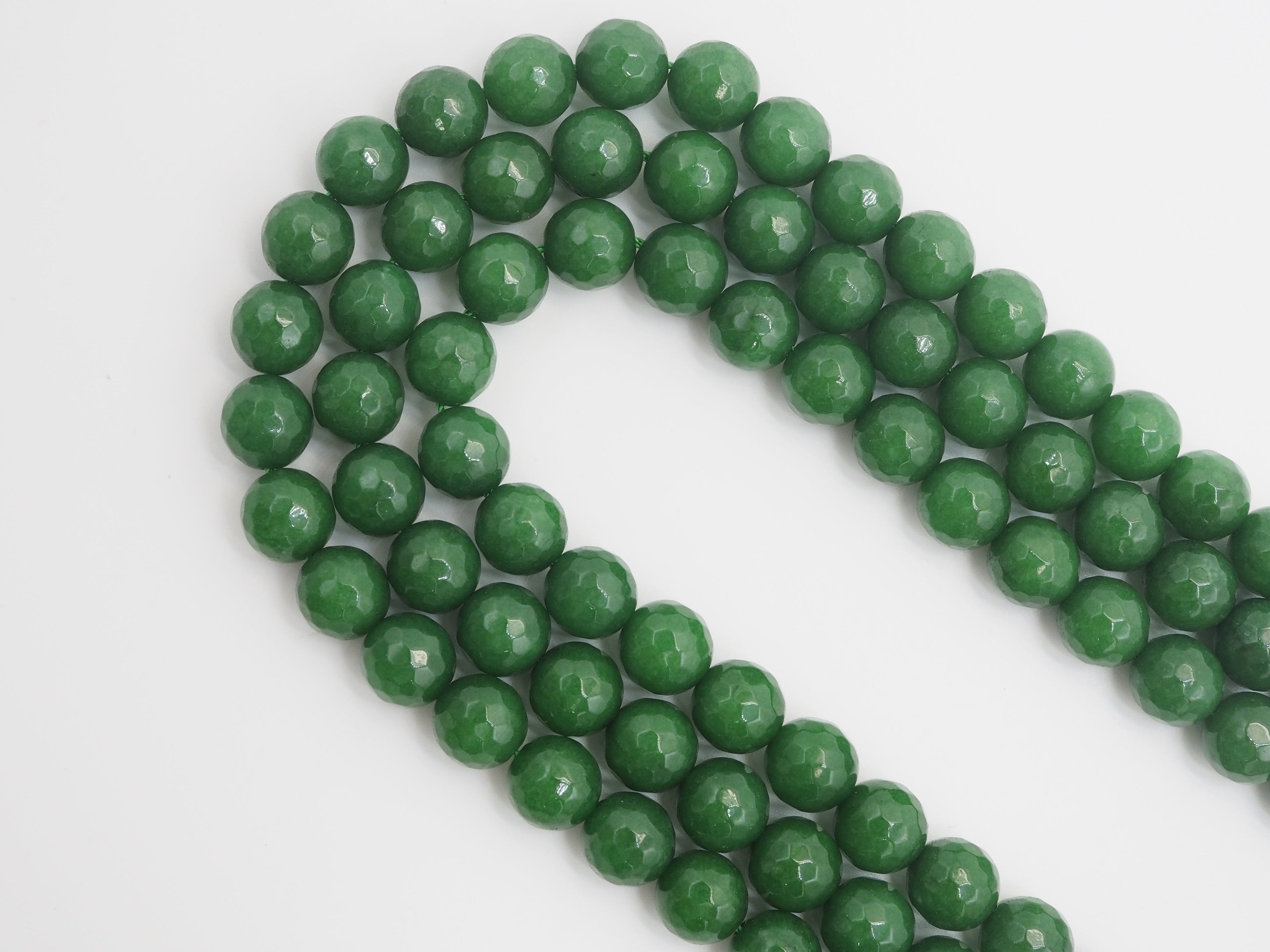 Natural Faceted Emerald Jade beads, 15.5"full strand, sku# U257c