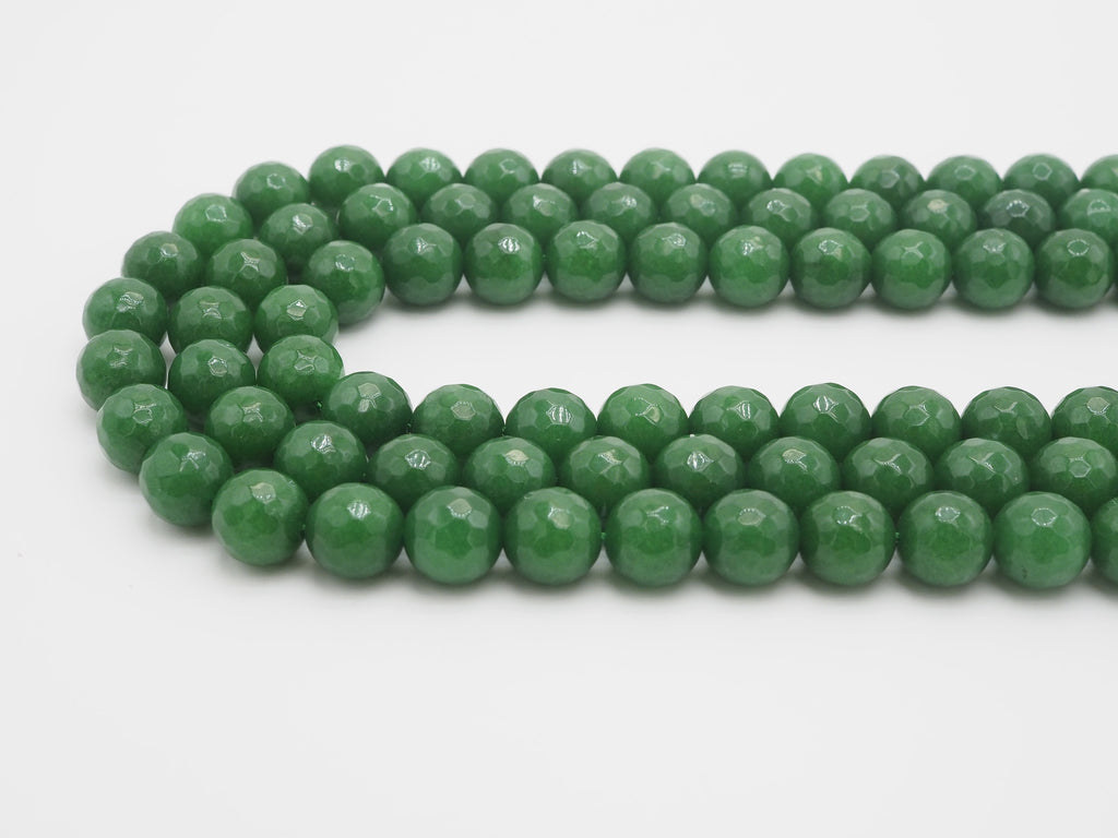 Natural Faceted Emerald Jade beads, 15.5"full strand, sku# U257c