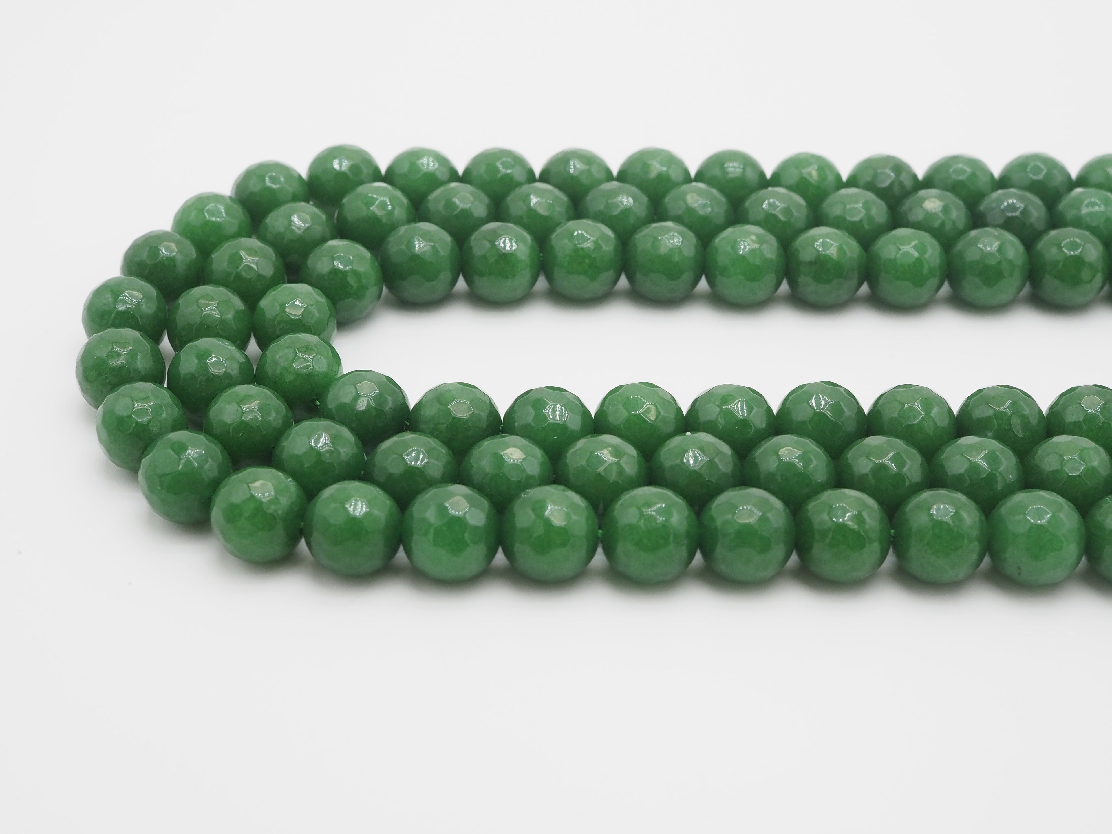 Natural Faceted Emerald Jade beads, 15.5"full strand, sku# U257c
