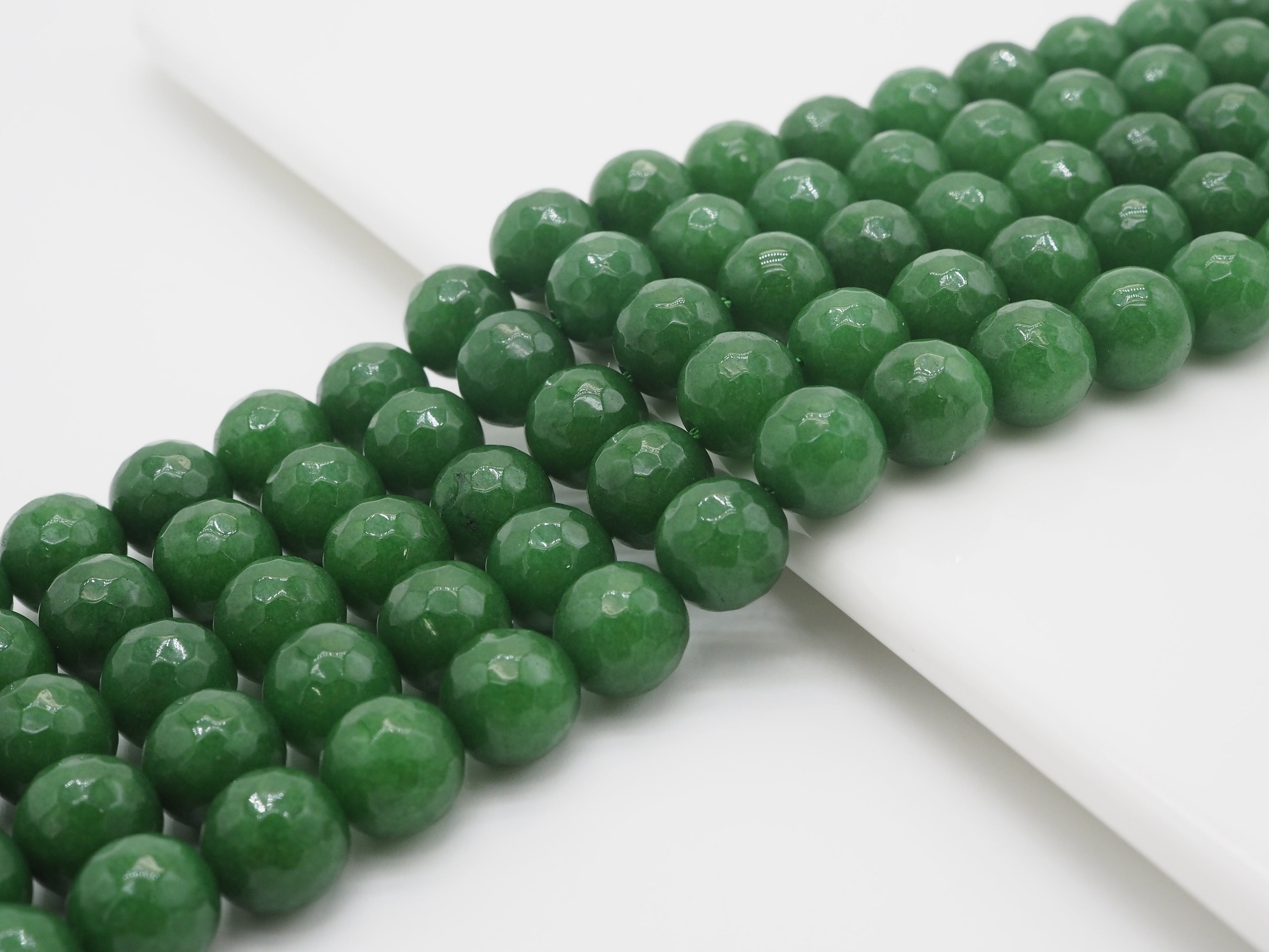Natural Faceted Emerald Jade beads, 15.5"full strand, sku# U257c