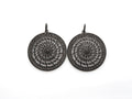 Black CZ Pave On Black Micro Pave Hollow out Filigree Round Pendant/Focal,Cubic Zirconia Pendant,Fashion Jewelry Findings, 40x43mm, sku#F537
