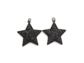 Black CZ Pave On Black Micro Pave Five Point Star Pendant/Charm,Cubic Zirconia Pendant,Fashion Jewelry Findings, 31x32mm, sku#F538