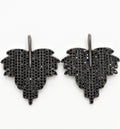 Black CZ Pave On Black Micro Pave Leaf Pendant/Charm,Cubic Z