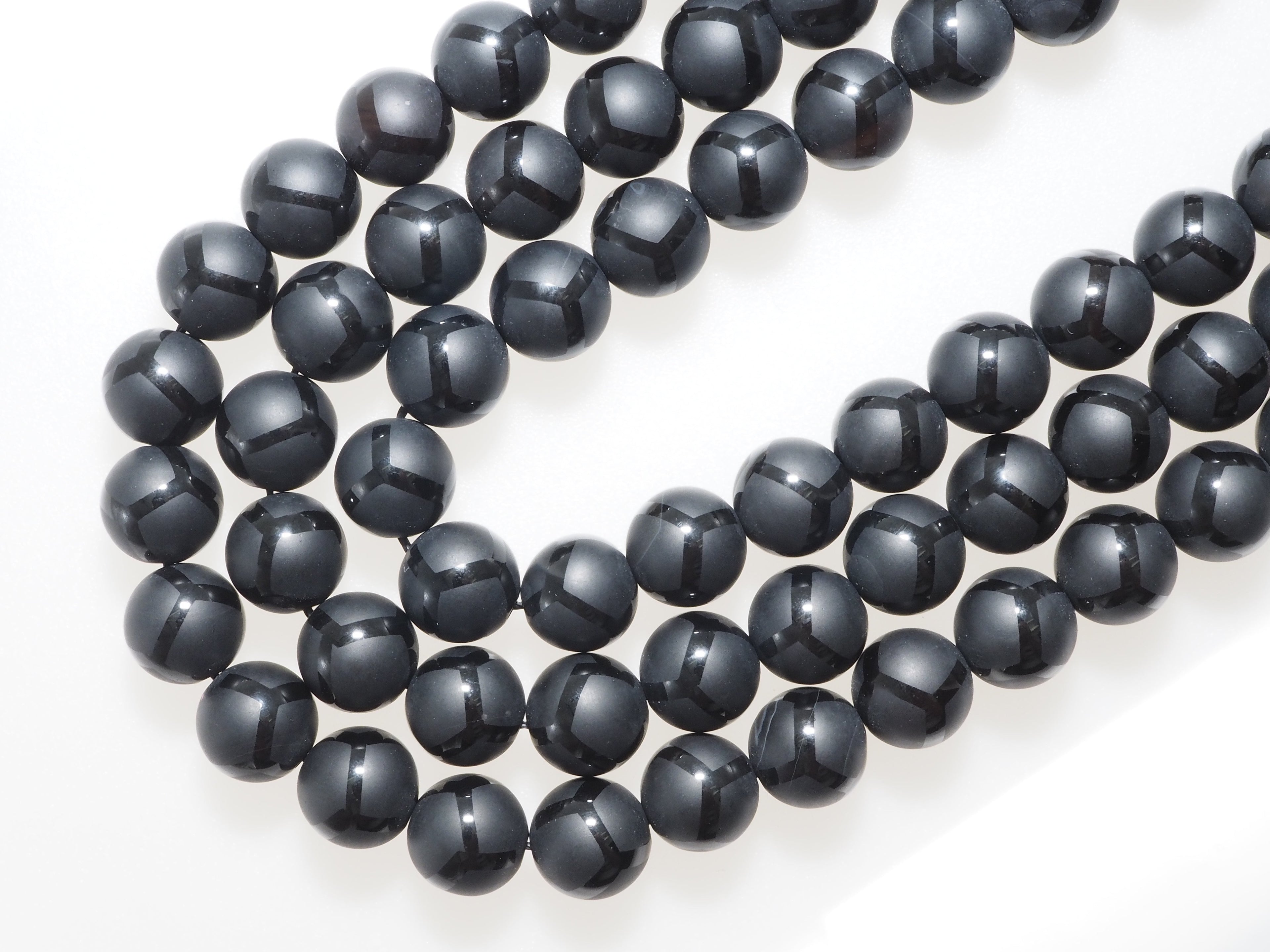 Black Onyx Matte Round Smooth with Football line Beads, 6mm/8mm/10mm/12mm Round Matte onyx, Patterned Onyx, 15.5inch strand, SKU#V16
