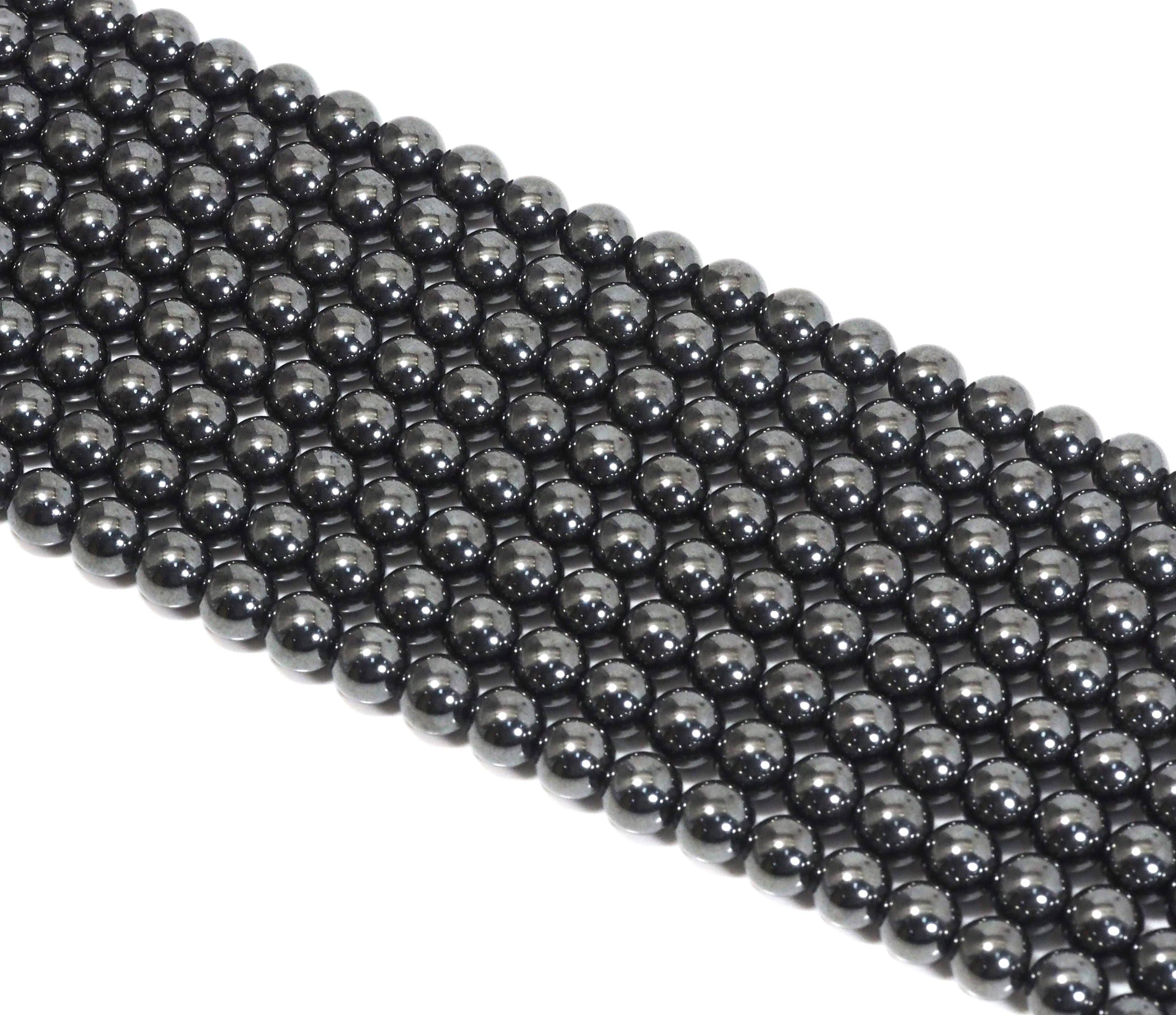 Genuine Magnetic Dark Gray Hematite Round Smooth Beads, 4mm/6mm/8mm, Sku#S152