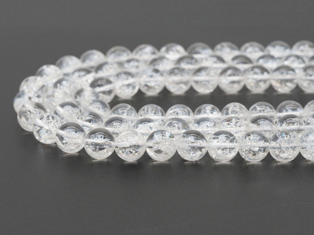 Genuine Rainbow Crack Quartz Round Smooth Beads, Sku#U1356