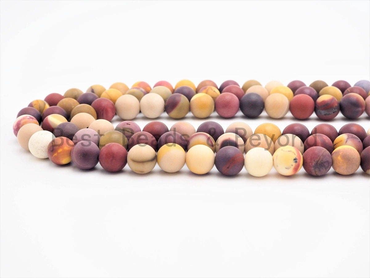 Natural Matt Smooth Round Mookaite beads, SKU#399M