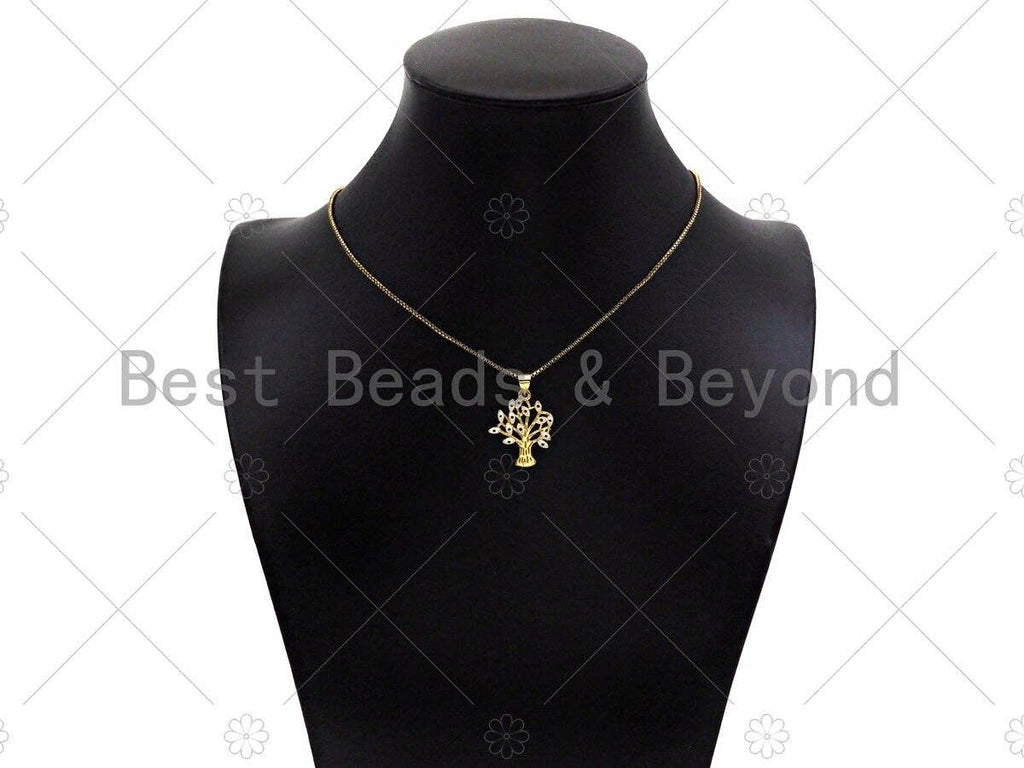 Enamel Evil Eye On Life Tree Shape Pendant, 18K Dainty Gold Charm, Necklace Bracelet Charm Pendant,19x22mm,Sku#JL32