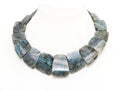 Quality Natural Labradorite Graduated 17-35mm Trapezoid Beads Strand, Natural Labradorite Gemstone Beads, 1 strand,sku#U225