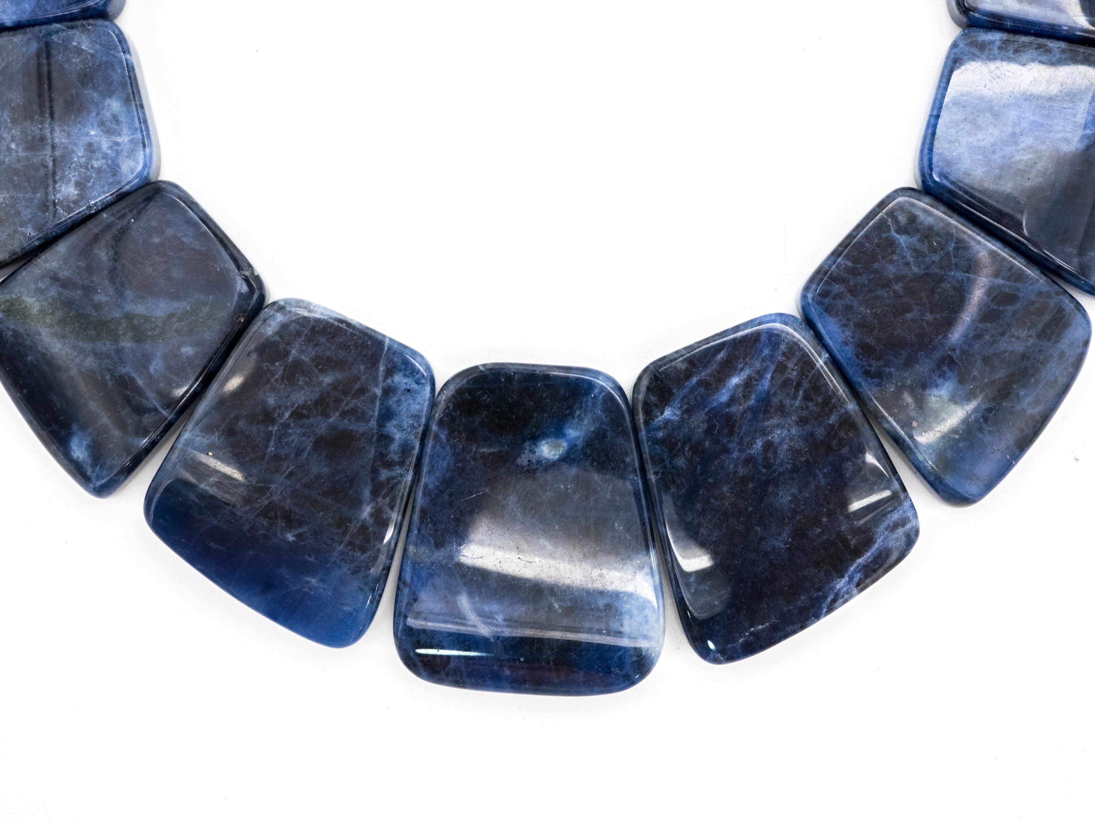 Quality Natural Sodalite Graduated 17-35mm Trapezoid Beads Strand, Natural Sodalite Gemstone Beads, 1 strand,sku#U220