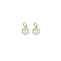 Clear Big CZ Gold Flower Charm, Sku#Y791