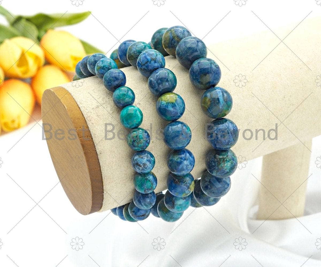 Blue African Turquoise Stretchy Bracelet, Sku#EF41C