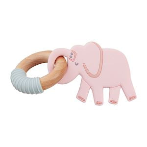 Anneau de dentition Éléphant Rose