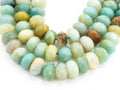 Quality Natural Rondelle Amazonite beads,2x4mm/5x8mm/6x10mm Faceted Rondelle beads, 15.5inch strand, SKU#U230c