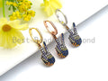 CZ  Victory Sign Hoop Earrings, Sku#J55