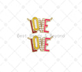 CZ Micropave/Colorful Enamel Love Word Pendant, 18K Gold Filled Love Charm, Bracelet Neckalce Charm Penadnt,23x14mm,Sku#L630
