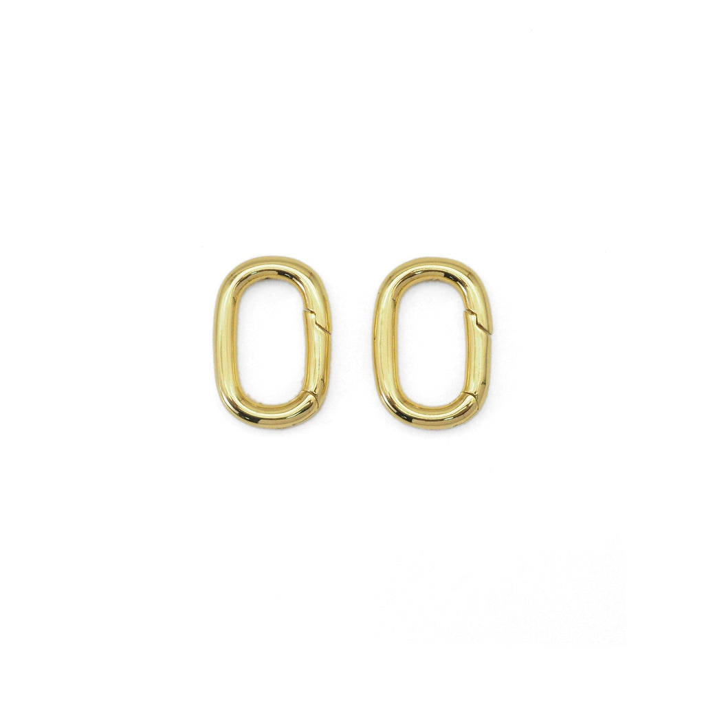 Plain Gold Oval Link Lock Clasp/Spring Clasp, Sku#Y838