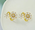 CZ Daisy Sunflower Adjustable Ring, Sku#LD286