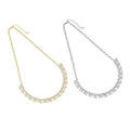 Gold Silver Rolo Chain Teardrop CZ Statement Necklace, Sku#EF586